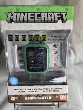 Minecraft Kids Smartwatch Camera Video Games Alarm Calculator Green